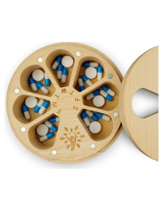 Organizador Semanal de Pastillas de Madera CHIEMOT 7 Días