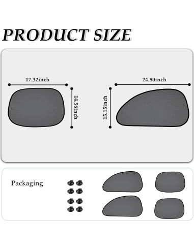 4 Sombrillas Plegables para Ventanas de Coche Stacool - Protección Solar