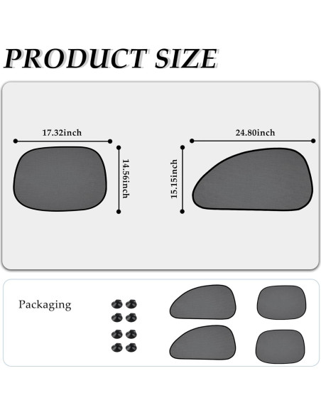 4 Sombrillas Plegables para Ventanas de Coche Stacool - Protección Solar