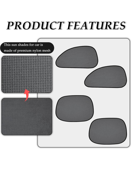 4 Sombrillas Plegables para Ventanas de Coche Stacool - Protección Solar