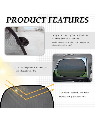 4 Sombrillas Plegables para Ventanas de Coche Stacool - Protección Solar