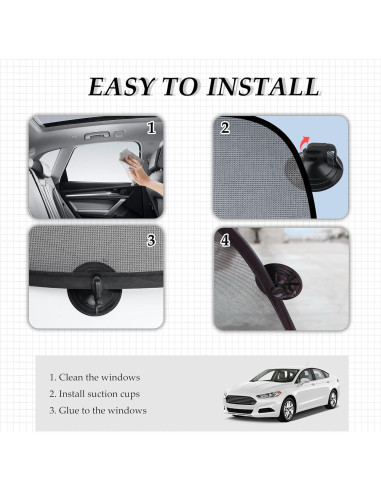 4 Sombrillas Plegables para Ventanas de Coche Stacool - Protección Solar