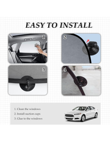 4 Sombrillas Plegables para Ventanas de Coche Stacool - Protección Solar