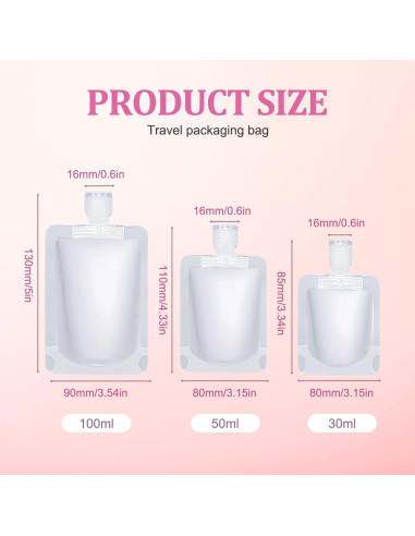 Bolsas de Viaje Transparentes Benksaas 12Pcs Portátiles