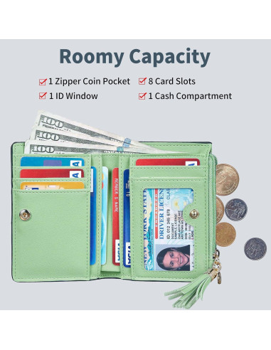 Billetera RFID para Mujeres Gostwo Verde con Llavero