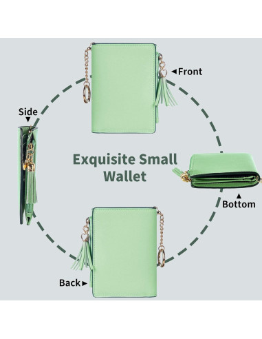 Billetera RFID para Mujeres Gostwo Verde con Llavero