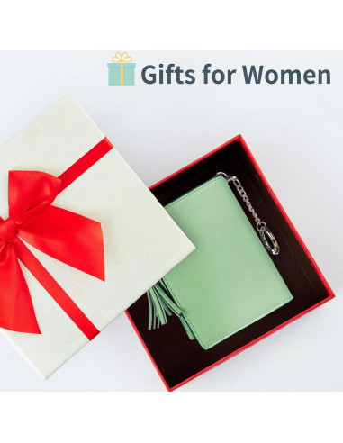 Billetera RFID para Mujeres Gostwo Verde con Llavero