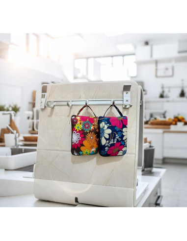 Bolsas de Compras Reutilizables Konish 2 Piezas Floral 40.6x39.1 cm