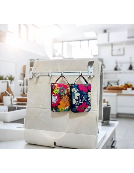 Bolsas de Compras Reutilizables Konish 2 Piezas Floral 40.6x39.1 cm