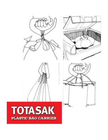 Porta Bolsas de Compras Totasak Rojo - Paquete de 2, Ligero y Duradero