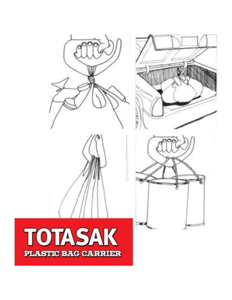 Porta Bolsas de Compras Totasak Rojo - Paquete de 2, Ligero y Duradero