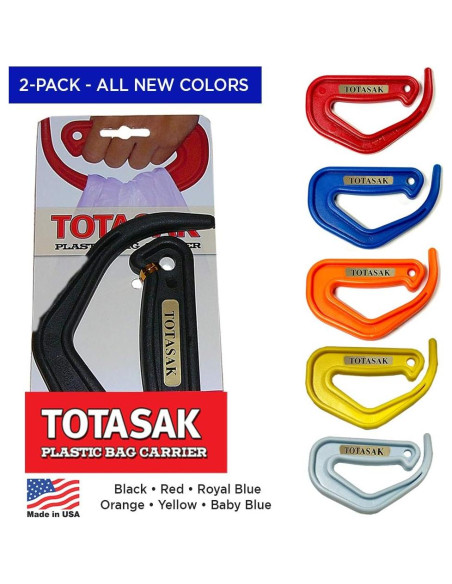 Porta Bolsas de Compras Totasak Rojo - Paquete de 2, Ligero y Duradero