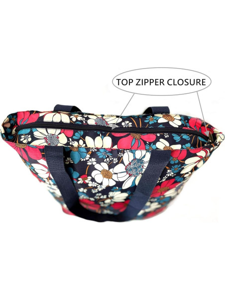 Bolsas de Compras Reutilizables Konish 2 Piezas Floral 40.6x39.1 cm