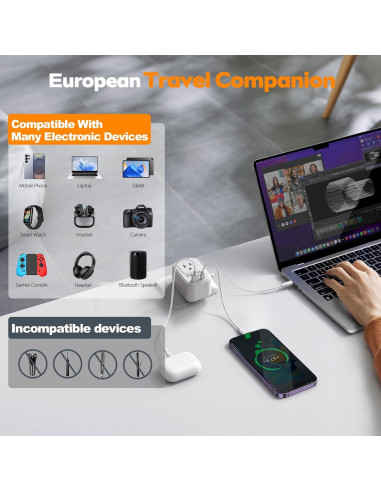 Convertidor de Voltaje KVOHBED 220V a 110V con USB