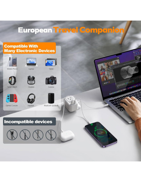 Convertidor de Voltaje KVOHBED 220V a 110V con USB