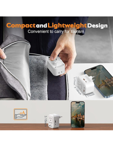 Convertidor de Voltaje KVOHBED 220V a 110V con USB