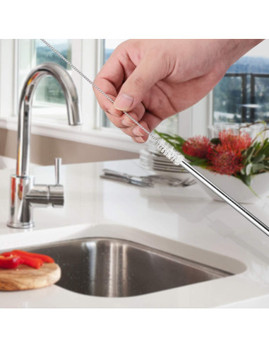 Pajitas de Acero Inoxidable K.T.S - 4 Rectas y 4 Dobles