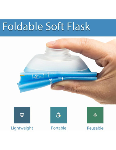 Botella de Agua Plegable CLINTT 500ml Azul TPU Reutilizable