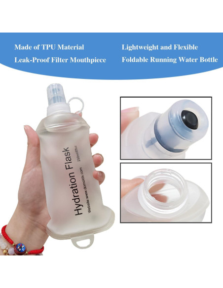 Botella de Agua Plegable CLINTT 500ml Azul TPU Reutilizable