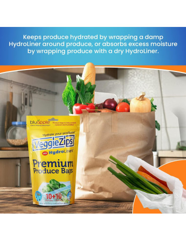 Bolsas de Almacenamiento VeggieZips Bluapple - 20 Piezas