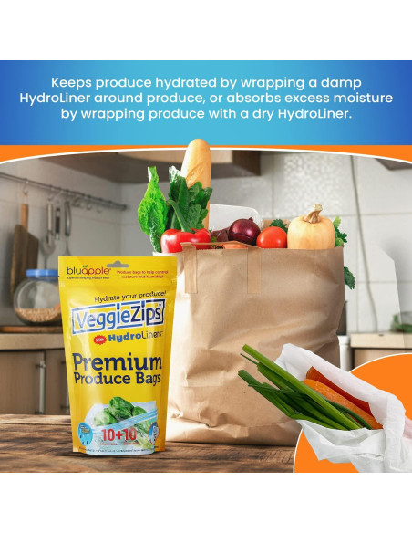 Bolsas de Almacenamiento VeggieZips Bluapple - 20 Piezas