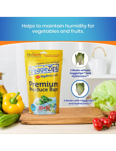 Bolsas de Almacenamiento VeggieZips Bluapple - 20 Piezas