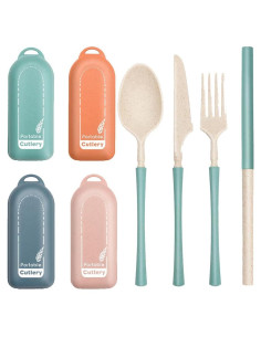 Set de Cubiertos Plegables JCSMARTEC 4 Piezas con Estuche