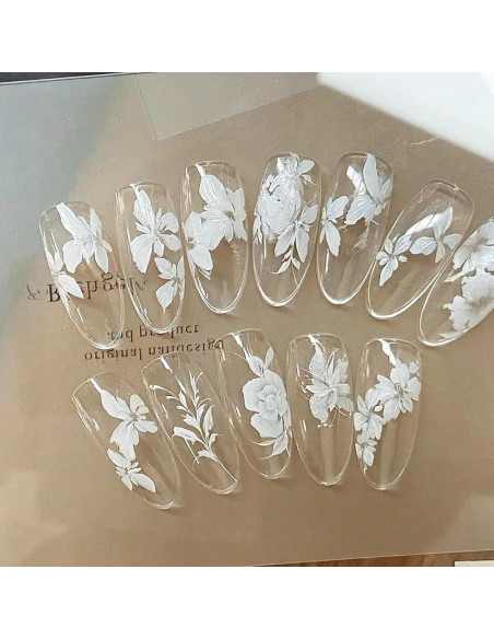 Cepillo de Uñas HNRongkya para Detalles de Pétalos y Mariposas