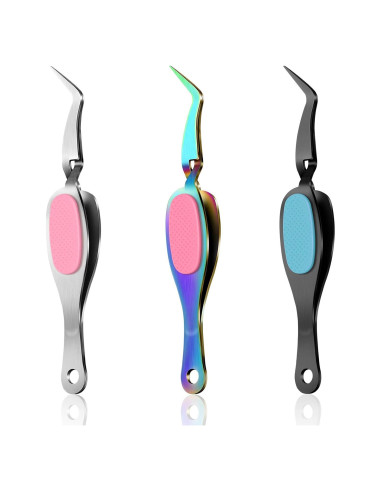 Pinzas de Precisión Curvadas Honoson 3 Piezas Acero Inoxidable