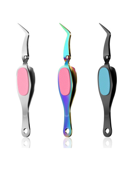 Pinzas de Precisión Curvadas Honoson 3 Piezas Acero Inoxidable