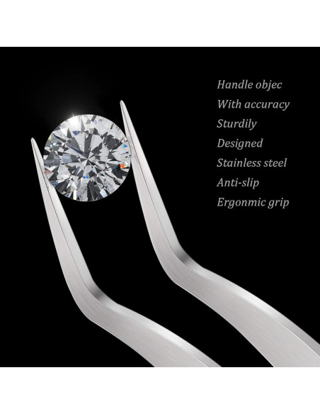 Pinzas de Precisión Curvadas Honoson 3 Piezas Acero Inoxidable