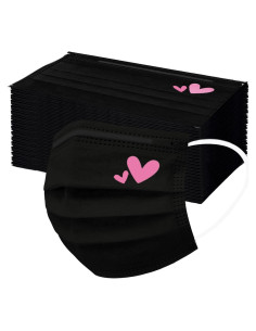 Mascarillas Desechables 50 Pcs SOGOODED Rosa Corazón 3 Capas