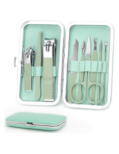 Kit de Manicura Profesional ONEHERE - 9 Piezas Acero Verde