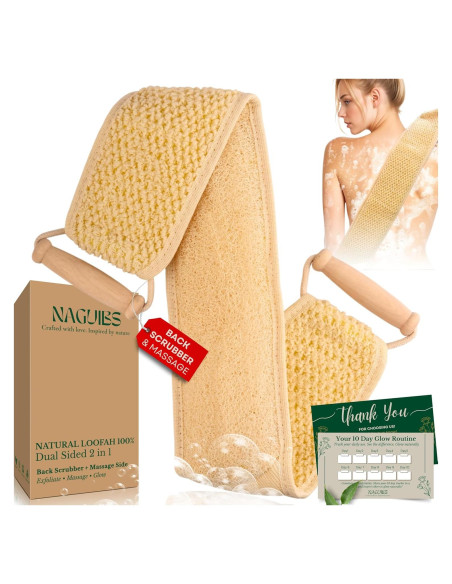 Esponja de Loofah Natural Egipcia 2 en 1 con Mango Exfoliante