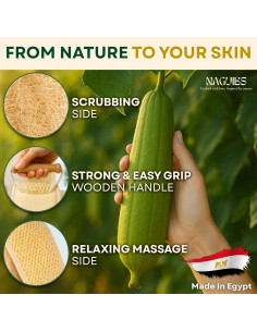 Esponja de Loofah Natural Egipcia 2 en 1 con Mango Exfoliante 2
