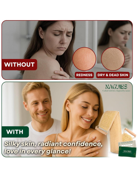 Esponja de Loofah Natural Egipcia 2 en 1 con Mango Exfoliante