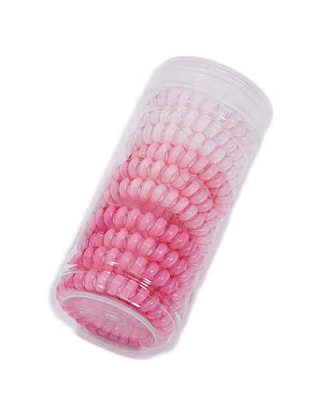 10 Bandas de Cabello Espirales Elásticas Canjoyn Rosa