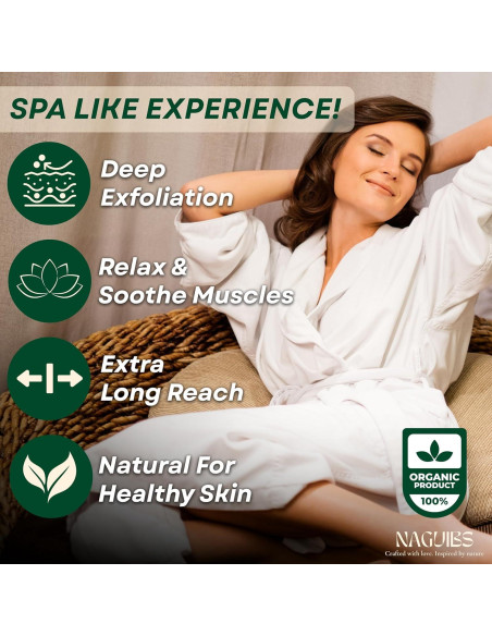 Esponja de Loofah Natural Egipcia 2 en 1 con Mango Exfoliante