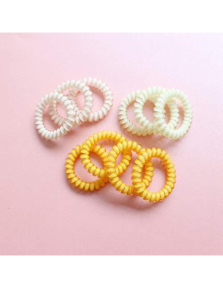 10 Bandas de Cabello Espirales Elásticas Canjoyn Rosa