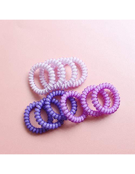 10 Bandas de Cabello Espirales Elásticas Canjoyn Rosa