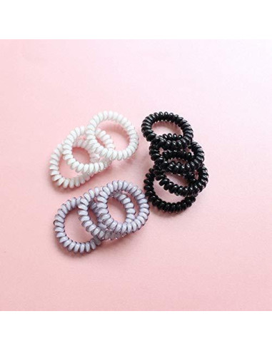 10 Bandas de Cabello Espirales Elásticas Canjoyn Rosa