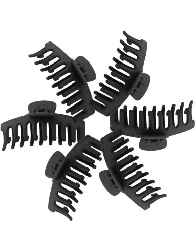 Clips de Garra Grandes Negros WHAVEL - 6 Piezas para Cabello