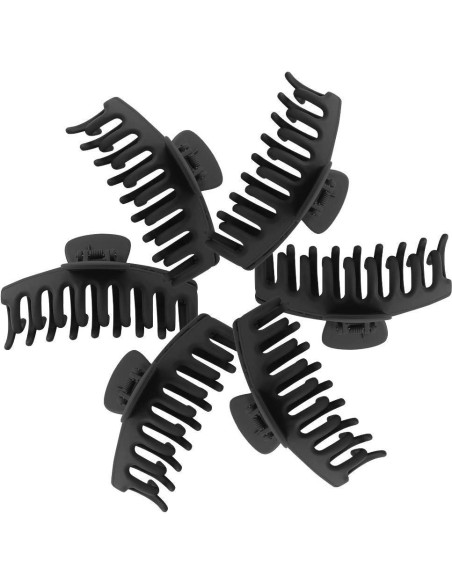 Clips de Garra Grandes Negros WHAVEL - 6 Piezas para Cabello