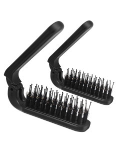 Paquete de 2 Cepillos de Pelo Plegables Qjaiune Negro
