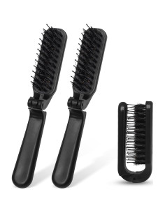 Paquete de 2 Cepillos de Pelo Plegables Qjaiune Negro 2