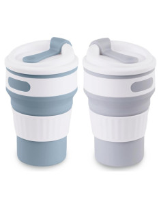 Tazas Plegables 1st Heaven de Silicona 12 oz para Viajar - 2PCS
