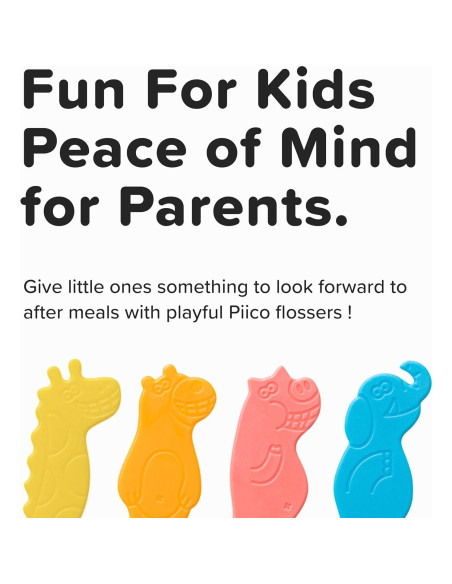 Hilo Dental Sin Sabor Piico para Niños - 80 Unidades Zoo