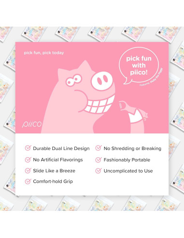 Hilo Dental Sin Sabor Piico para Niños - 80 Unidades Zoo