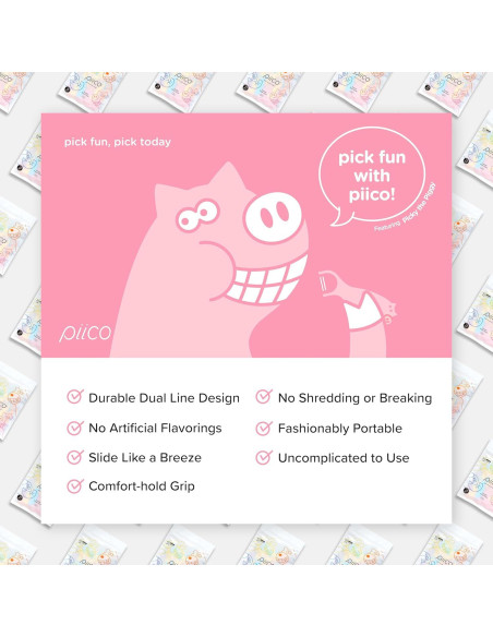 Hilo Dental Sin Sabor Piico para Niños - 80 Unidades Zoo