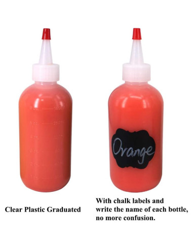 Paquete de 12 Botellas de Squeeze 180ml Belinlen con Tapas Rojas